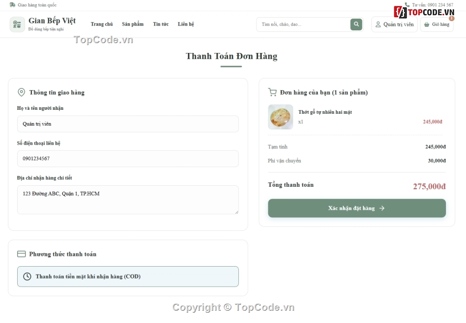 Website bán đồ dùng,Web bán đồ dùng nhà bếp,Website đồ nhà bếp